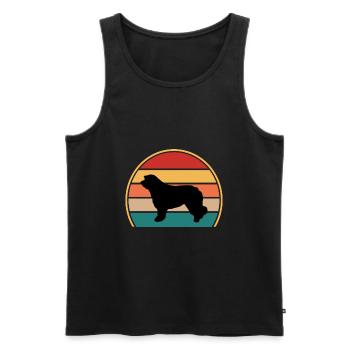 Katalanischer Schäferhund Hund Liebhaber Silhouette Retro Sonnenuntergang - Männer Premium Bio Tank Top - Schwarz - Vorne - AI Model Male 178 light (178cm)
