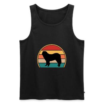 Caucasian Shepherd Dog Silhouette Retro Sunset - Men's Premium Organic Tank Top - black - Front - Michal (187cm)