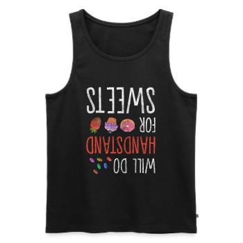 Candy Food Cookie Pastry - Men's Premium Organic Tank Top - black - Front - Michal (187cm)
