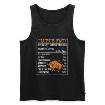 Stier Tierkreiszeichen April Sternbild - Männer Premium Bio Tank Top - Schwarz - Vorne - AI Model Male 178 light (178cm)