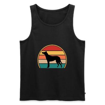 Collie Smooth Dog Lover Silhouette Vintage Sunset - Men's Premium Organic Tank Top - black - Front - AI Model Male 178 light (178cm)