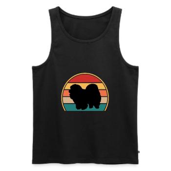 Chow Chow Dog Lover Silhouette Vintage Sunset - Men's Premium Organic Tank Top - black - Front - Michal (187cm)