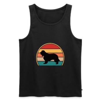 Cocker Spaniel Dog Lover Silhouette Vintage Sunset - Men's Premium Organic Tank Top - black - Front - Michal (187cm)