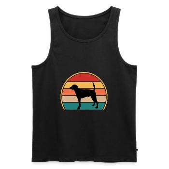 Français Foxhound Dog Lover Silhouette Retro Sunset - Débardeur bio Premium Homme - noir - Devant - Michal (187cm)