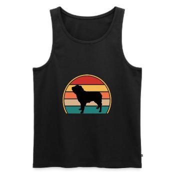 Dutch Smoushond Dog Love Silhouette Vintage Sunset - Débardeur bio Premium Homme - noir - Devant - Michal (187cm)