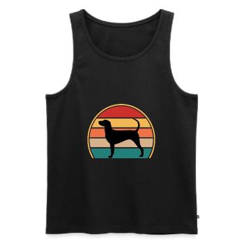 Dunker Dog Lover Silhouette Vintage Sunset - Débardeur bio Premium Homme - noir - Devant - Michal (187cm)