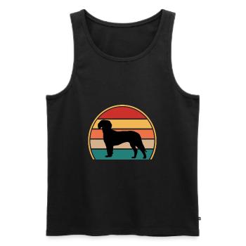 Deutsche Bracke Dog Love Silhouette Vintage Sunset - Männer Premium Bio Tank Top - Schwarz - Vorne - AI Model Male 178 light (178cm)
