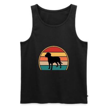Grand Suisse Mountain Dog Silhouette Retro Sunset - Débardeur bio Premium Homme - noir - Devant - Michal (187cm)