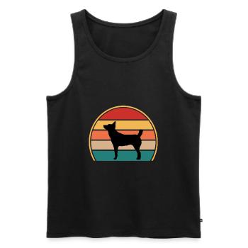 Lièvre Indian Dog Lover Silhouette Vintage Sunset - Débardeur bio Premium Homme - noir - Devant - Michal (187cm)