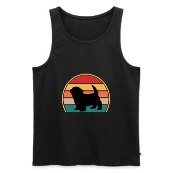 Havenese Dog Lover Silhouette Vintage Sunset - Débardeur bio Premium Homme - noir - Devant - Michal (187cm)