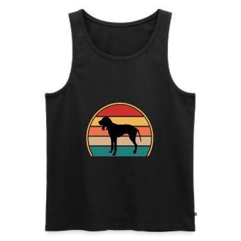 Griffon Bleu De Gascogne Chien Silhouette Rétro Soleil - Débardeur bio Premium Homme - noir - Devant - AI Model Male 178 light (178cm)