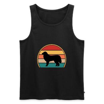 Great Pyrénées Dog Lover Silhouette Vintage Sunset - Débardeur bio Premium Homme - noir - Devant - Michal (187cm)
