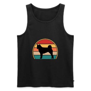 Hokkaido Ken Dog Lover Silhouette Vintage Sunset - Débardeur bio Premium Homme - noir - Devant - Michal (187cm)