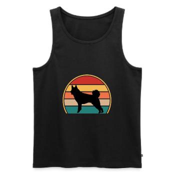 Jamthund Dog Lover Silhouette Vintage Sunset - Men's Premium Organic Tank Top - black - Front - Michal (187cm)