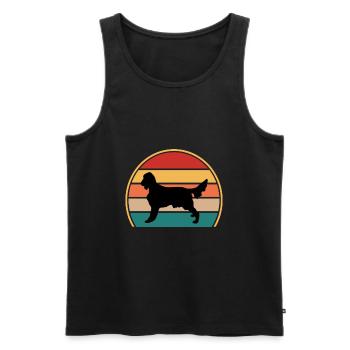 Irish Setter Hundeliebhaber Silhouette Vintage Sonnenuntergang - Männer Premium Bio Tank Top - Schwarz - Vorne - AI Model Male 178 light (178cm)