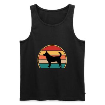 Jindo Dog Silhouette Vintage Sunset for Dog Lovers - Men's Premium Organic Tank Top - black - Front - Michal (187cm)