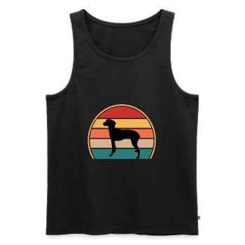 Hygenhund Dog Lover Silhouette Vintage Sunset - Débardeur bio Premium Homme - noir - Devant - Michal (187cm)