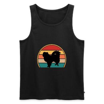 Japanisch Kinn Hund Liebhaber Silhouette Vintage Sonnenuntergang - Männer Premium Bio Tank Top - Schwarz - Vorne - Michal (187cm)