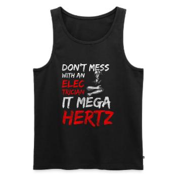 Electrician Men High Voltage - Men's Premium Organic Tank Top - black - Front - Michal (187cm)