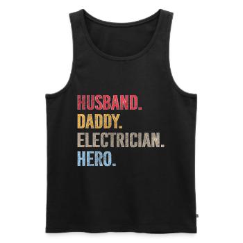 Electronics technician Profession Electrical - Men's Premium Organic Tank Top - black - Front - Michal (187cm)
