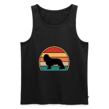 King Charles Dog Lover Silhouette Vintage Sunset - Men's Premium Organic Tank Top - black - Front - Michal (187cm)