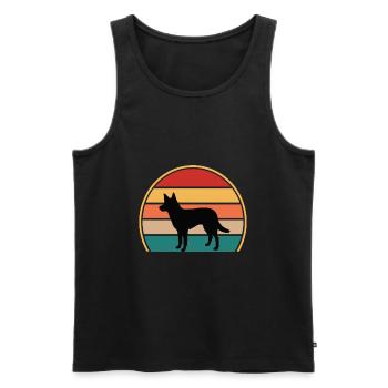 Koolie Dog Lover Silhouette Vintage Sunset - Débardeur bio Premium Homme - noir - Devant - Michal (187cm)