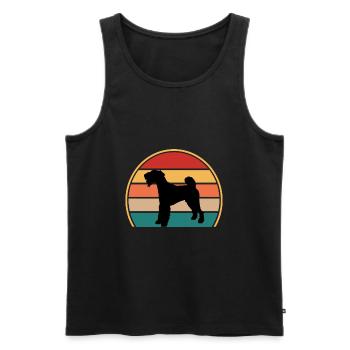 Lakeland Terrier Dog Lover Silhouette Retro Sunset - Débardeur bio Premium Homme - noir - Devant - Michal (187cm)