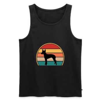 Mexikanischer haarloser Hundeliebhaber Silhouette Retro Sonnenuntergang - Männer Premium Bio Tank Top - Schwarz - Vorne - Michal (187cm)