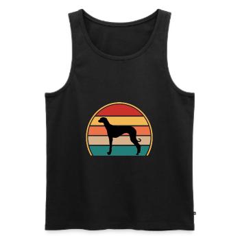 Alte kroatische Windhundhund-Silhouette Retro-Sonne - Männer Premium Bio Tank Top - Schwarz - Vorne - AI Model Male 178 light (178cm)