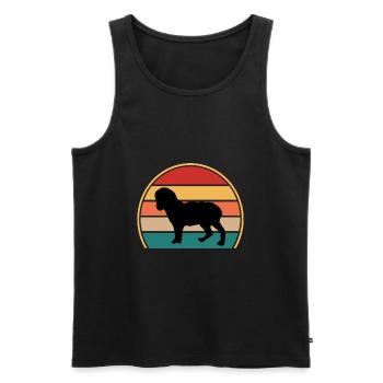 Norfolk Spaniel Dog Love Silhouette Vintage Sunset - Men's Premium Organic Tank Top - black - Front - Michal (187cm)