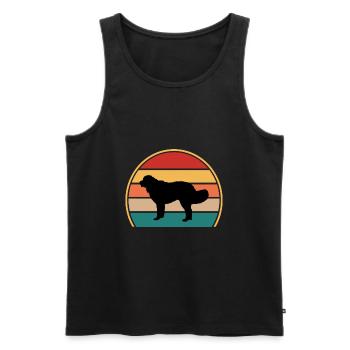 Landseer Dog Lover Silhouette Vintage Sunset - Débardeur bio Premium Homme - noir - Devant - Michal (187cm)