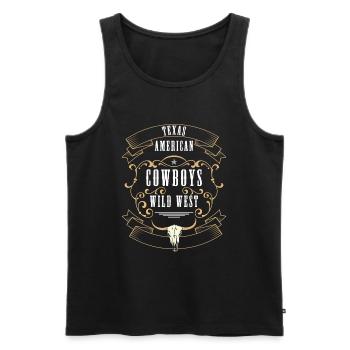 Cowboy Desert Horse Texas - Débardeur bio Premium Homme - noir - Devant - Michal (187cm)