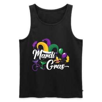 Mardi Gras New Orleans Mardi - Men's Premium Organic Tank Top - black - Front - AI Model Male 178 light (178cm)