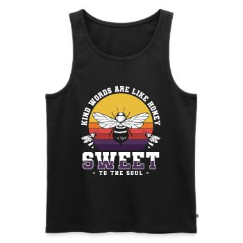 Honey, bees, insects - Men's Premium Organic Tank Top - black - Front - Michal (187cm)