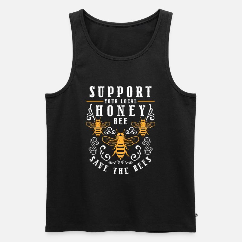 Honig Bienen Süß - Männer Premium Bio Tank Top - Schwarz