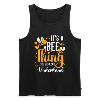 Honey Flower Insects Species Protection - Men's Premium Organic Tank Top - black - Front - AI Model Male 178 light (178cm)