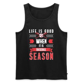 Baseballspieler Catcher Softball - Männer Premium Bio Tank Top - Schwarz - Vorne - AI Model Male 178 light (178cm)