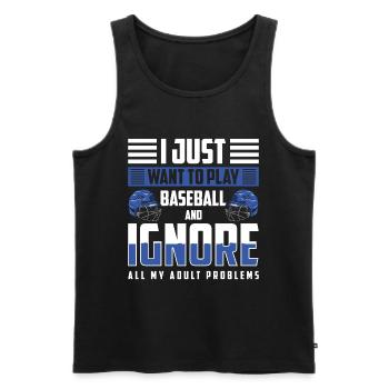 Batte de baseball, sportif, balle - Débardeur bio Premium Homme - noir - Devant - Michal (187cm)