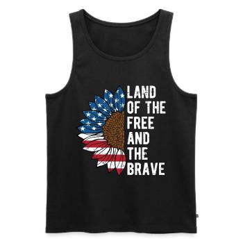 Land of the Free and the Brave Proud American - Men's Premium Organic Tank Top - black - Front - Michal (187cm)