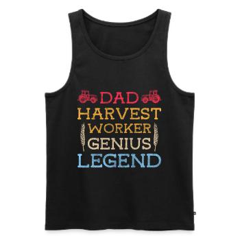 Harvest Agriculture Work Vegetables - Men's Premium Organic Tank Top - black - Front - AI Model Male 178 light (178cm)