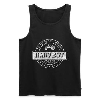 Farmer Agriculture Tractor Asparagus - Men's Premium Organic Tank Top - black - Front - AI Model Male 178 light (178cm)