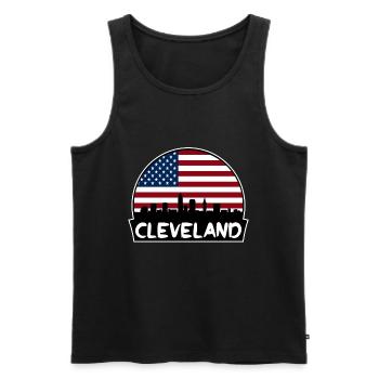 Cleveland Ohio Usa Flag Skyline Silhouette Travel - Men's Premium Organic Tank Top - black - Front - Michal (187cm)
