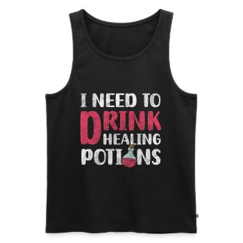 Medicinal Herbs Herbs - Men's Premium Organic Tank Top - black - Front - AI Model Male 178 light (178cm)