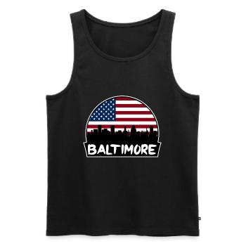 Baltimore Maryland USA Flagge Skyline Silhouette Tra - Männer Premium Bio Tank Top - Schwarz - Vorne - Michal (187cm)