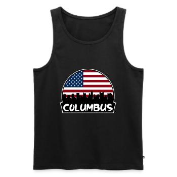Columbus Ohio États-Unis Flag Skyline Silhouette Voyage - Débardeur bio Premium Homme - noir - Devant - Michal (187cm)