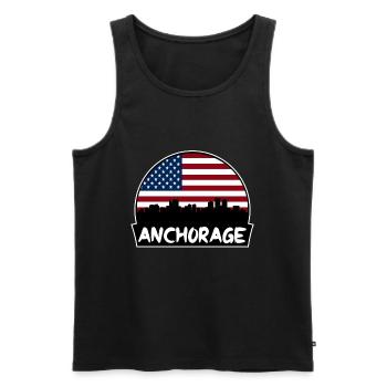 Anchorage Alaska USA Flagge Skyline Silhouette Trave - Männer Premium Bio Tank Top - Schwarz - Vorne - Michal (187cm)