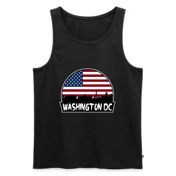 Washington Dc Washington Usa Flagge Skyline Silhouet - Männer Premium Bio Tank Top - Schwarz - Vorne - AI Model Male 178 light (178cm)