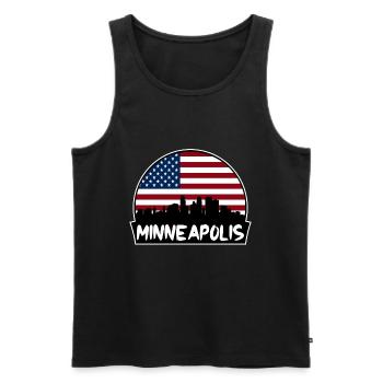 Minneapolis Minnesota Usa Flag Skyline Silhouette - Men's Premium Organic Tank Top - black - Front - AI Model Male 178 light (178cm)