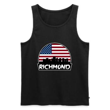 Richmond Virginia Usa Flag Skyline Silhouette Trav - Men's Premium Organic Tank Top - black - Front - Michal (187cm)