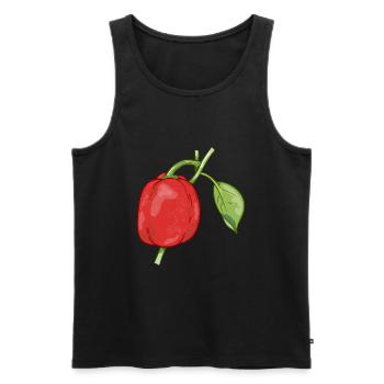 Roter Pfeffer Vektor Paprika - Männer Premium Bio Tank Top - Schwarz - Vorne - Michal (187cm)